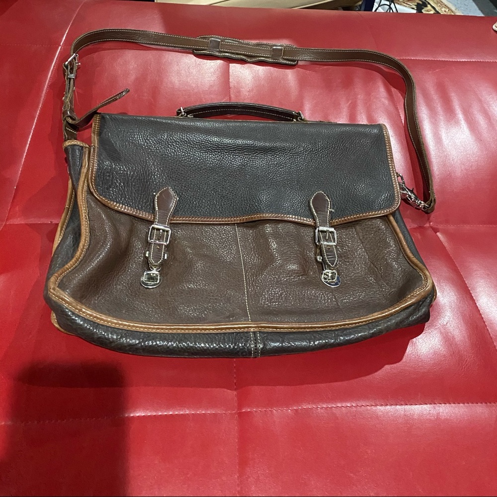 ROOTS Genuine Leather Book Bag 17 x 13
